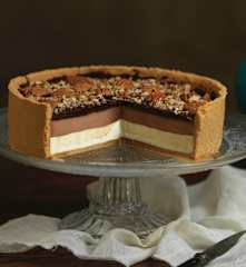 Cheesecake de chocolate e caramelo