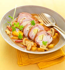 Râbles de lapin farcis à la normande