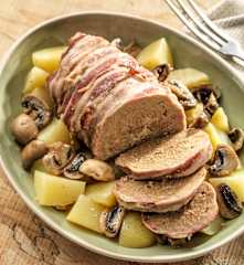 Vleesgehaktbrood met champignons