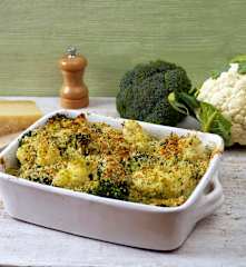 Cauliflower and Broccoli Gratin