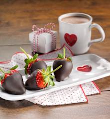 Chocolate Covered Strawberries and Hot Cocoa for Two