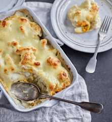 奶油焗花菜配白煮蛋