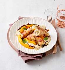 Kalbs-Involtini mit Apfel-Kürbispüree