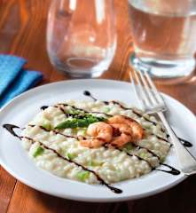 Risotto gamberetti, asparagi e yogurt