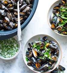 Moules à la crème et au gingembre