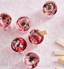 Erdbeer-Stracciatella-Eis