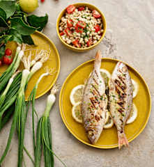 Besugo grelhado com salada de feijão-frade