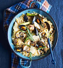 Pâtes façon risotto aux coquillages