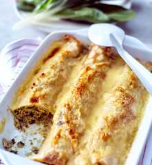 Crêpes mit Mangoldfüllung