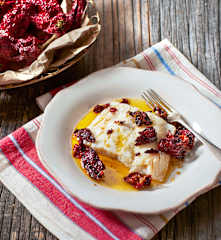 Baccalà con peperoni cruschi