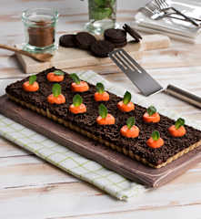 Tarta huerto de zanahorias