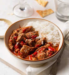 Ternera picante con pimientos rojos