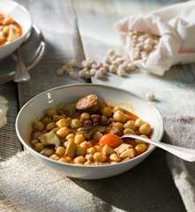 Garbanzos con boletus y chorizo (Cocción lenta)