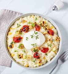 Sweet Corn Risotto with Grilled Zucchini