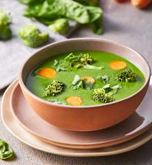 Crema vegana de cilantro y espinacas