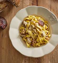 Tagliatelle panna e funghi