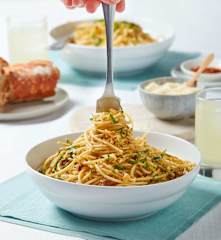 Spaghetti with Anchovies and Toasted Bread Crumbs