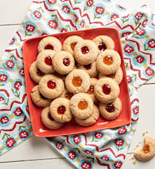 Peanut Butter and Jam Thumbprint Cookies
