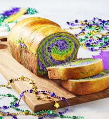 Festive Mardi Gras Brioche