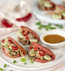 Buraczane bułeczki bao z boczniakami