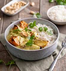 Korma z pieczonymi warzywami