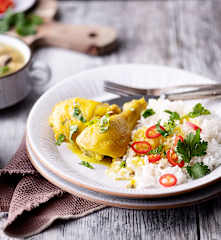 Menù: Pollo al lemon grass; riso e zuppa di verdure (Bimby Friend)