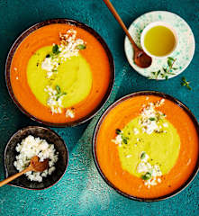 Paprikasuppe bicolor