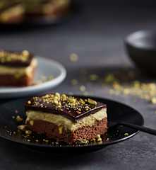 Brownies mit Vanille-Pistazien-Creme