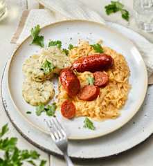 Rahm-Sauerkraut mit Chorizo