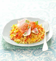 Couscous au rouget et aux poivrons