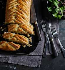 Feuilleté aux poireaux et aux moules