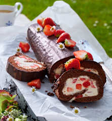 Schoko-Erdbeer-Rolle
