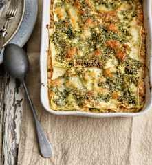 Lasanha de frango com pesto