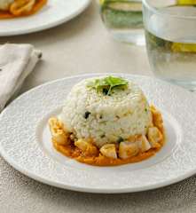 Seppie in salsa di verdure con riso