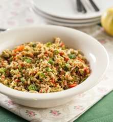 Ensalada de brócoli, morrón y manzana