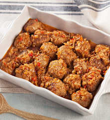 Albóndigas de ternera en salsa de verduras