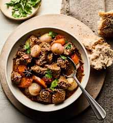 Spicy Stout Goulash with Caramelised Pork Belly