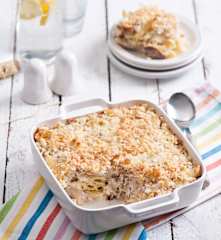 Zapiekanka makaronowa à la cordon bleu