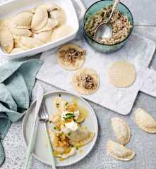 Mushroom and sauerkraut pierogi