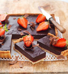 Tarte aux fraises et chocolat