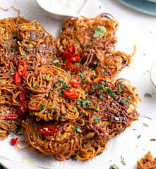 Frittelle di spaghetti di patate dolci