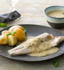 Lubina con salsa de trufa