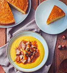 Menù: Spezzatino e polenta, torta alle nocciole (Bimby Friend)