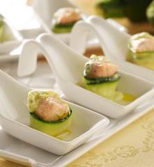 Cannellonis de courgette et saumon, sauce au curry
