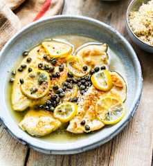 Poulet piccata, boulgour au citron