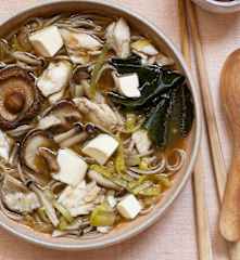 Soupe miso au poisson et soba