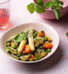 Jardinera de verduras a la menta