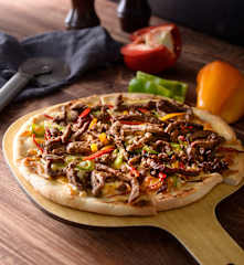 彩椒沙茶牛肉披薩