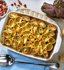 Paccheri ripieni di carciofi gratinati
