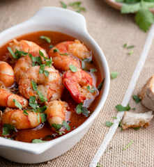 Gamberoni in salsa di cocco caramellata